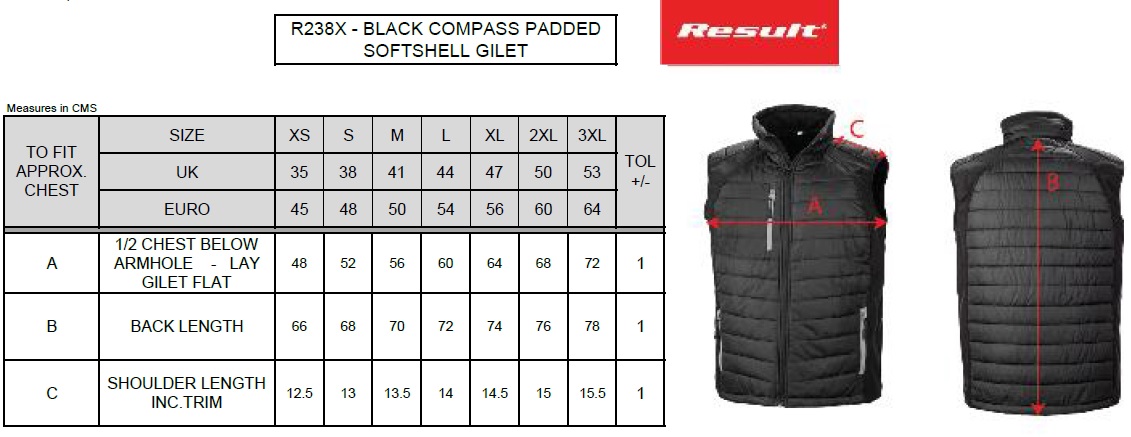 Result® recycled Herren Padded Softshell Gilet R238X LIONS